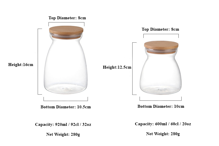 OEM / ODM High Borosilicate Glass Airtight Food Storage Container Canister Jar with Bamboo Lid & Silicone Sealing Ring