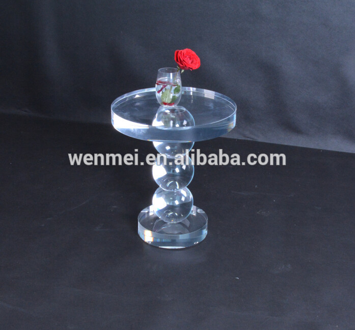 Felicity glass top and clear acrylic round end table