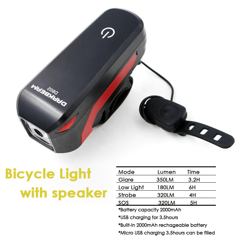 Bike Light Horn bell Bicycle Light DB Speaker LED Front Head Light Lamp USB led Lamp Cycling Flashlight Bicycle Accessories