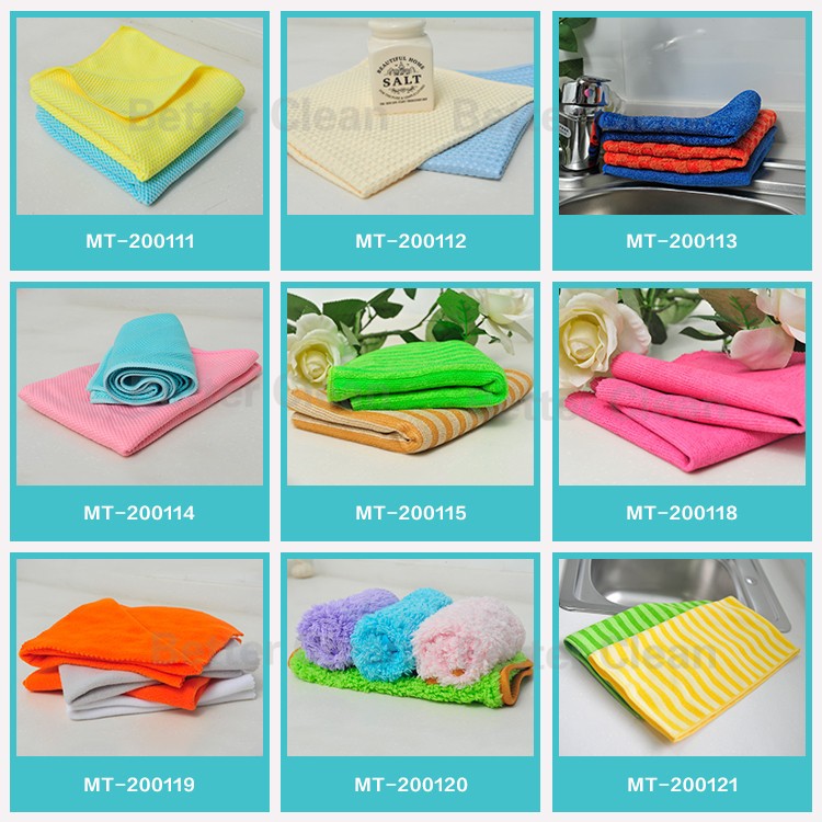 Microfiber wash kitchen hand cleaning towel cheap plush polyester dish washing cloth