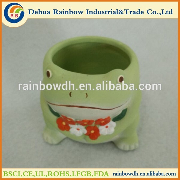 Custom cute animal shape ceramic pots for flower