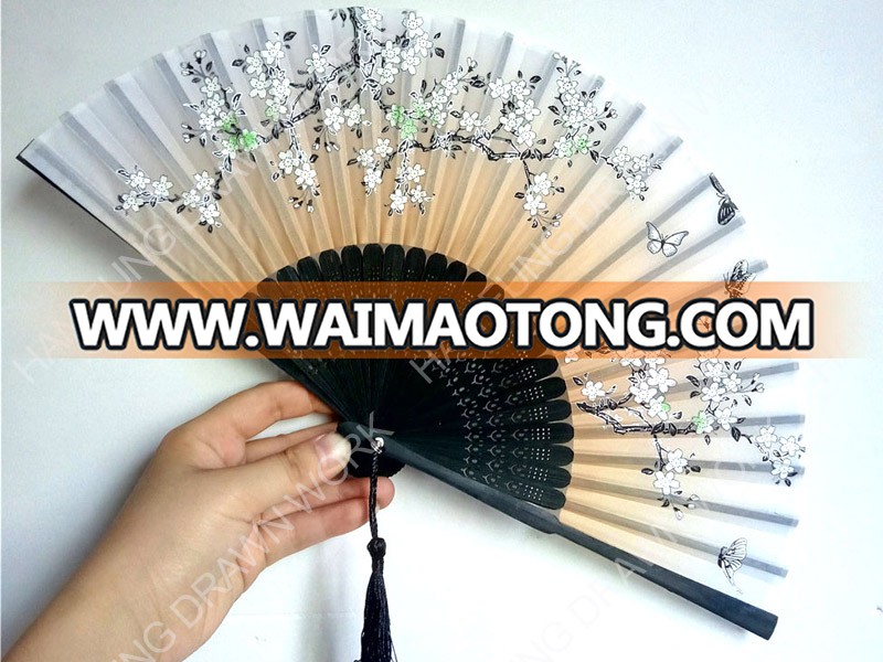 japanese cherry blossom silk hand fan