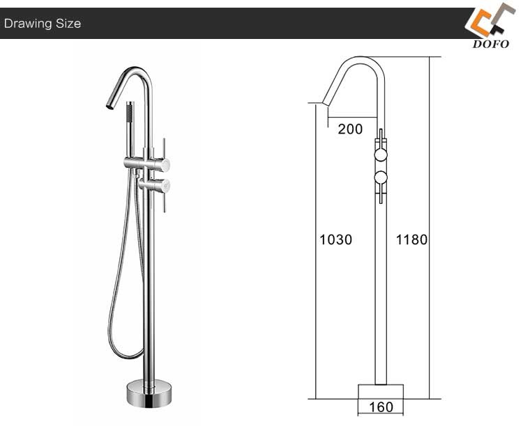 Dual Handle Clawfoot bathtub freestanding faucet