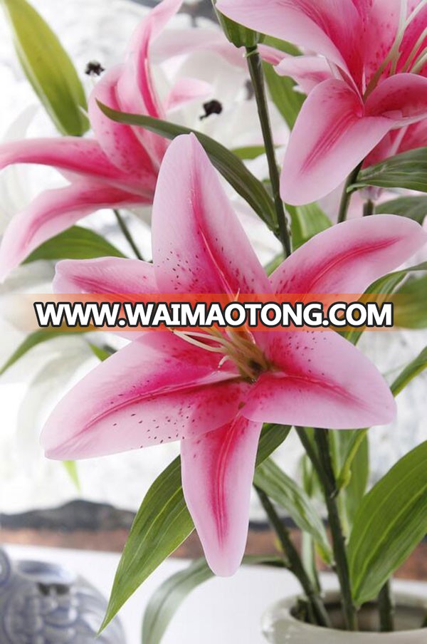 Wholesale 5 heads artificial lily flower for home decoration