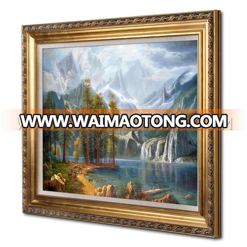 100% Handmade Impression Landscape Oil Painting Canvas Reproduction of lbert Bierstadt Sierra Nevada