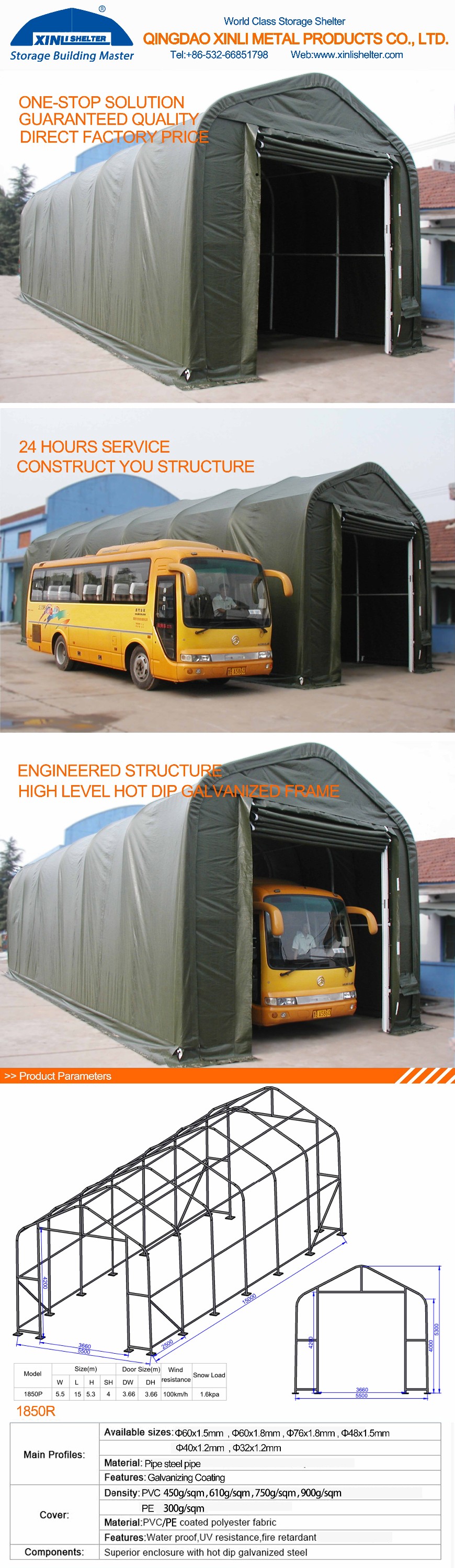 Big Peak Waterproof Covered Bus Shelter