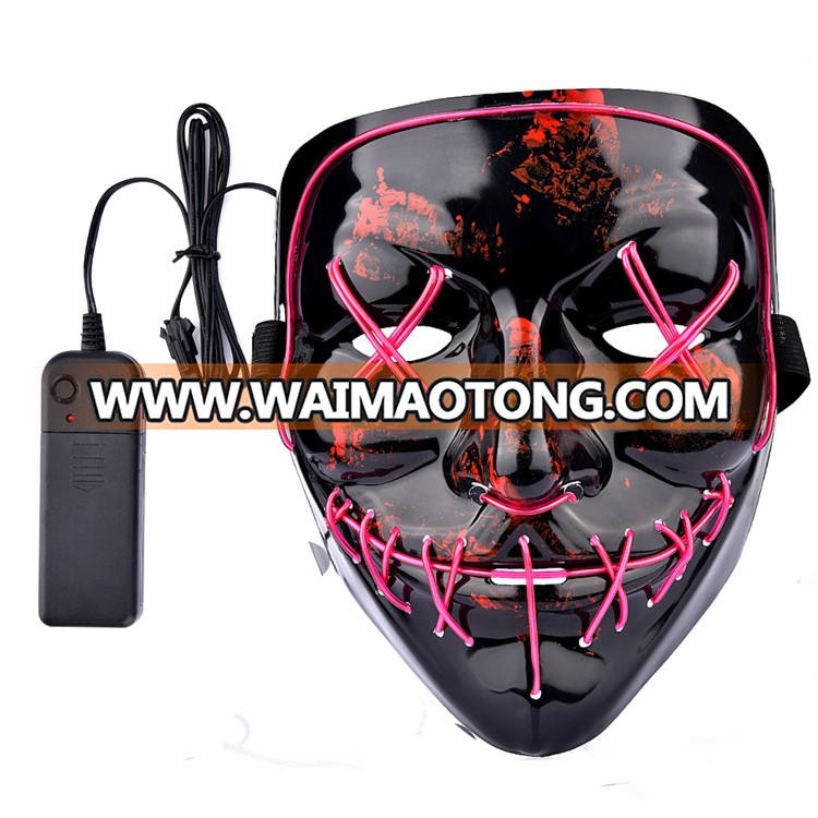 Halloween Party Light Up Glowing Neon Mask Factory Price EL Wire Neon Mask for Halloween Event