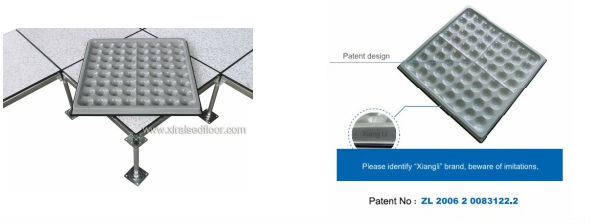 Factory Anti-static PVC Steel Raised Access Floor Tiles Grommet Strong Wearability
