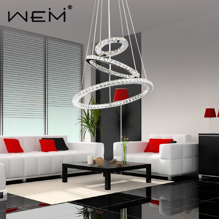 Modern Design Crystal Pendant Lighting Chandelier Round Hanging Pendant Light