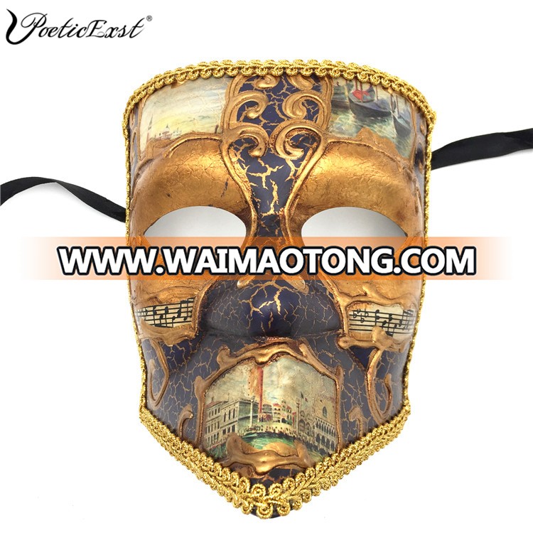 PoeticExst Wholesale adult cosplay costume full face elegant Venetian bauta mask