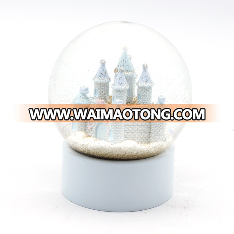 Custom made high quality birthday girl's gift dreamlike castle glass snow globe