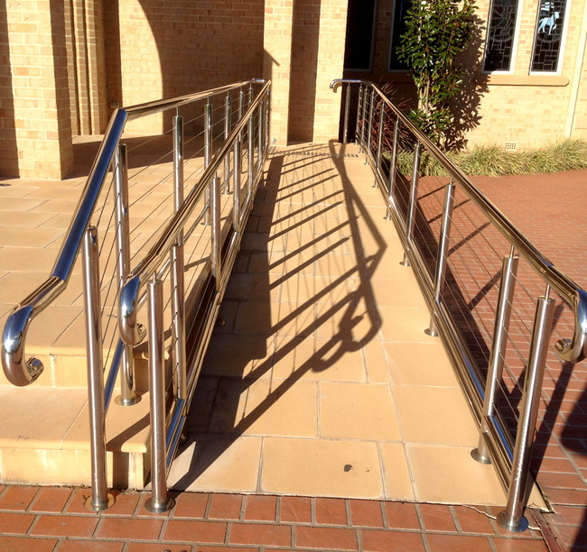 Steel stair railing baluster stainless steel cable railing