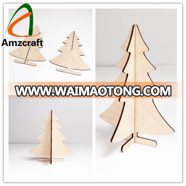 Wooden Table Top Standing Mini Christmas Tree Decor