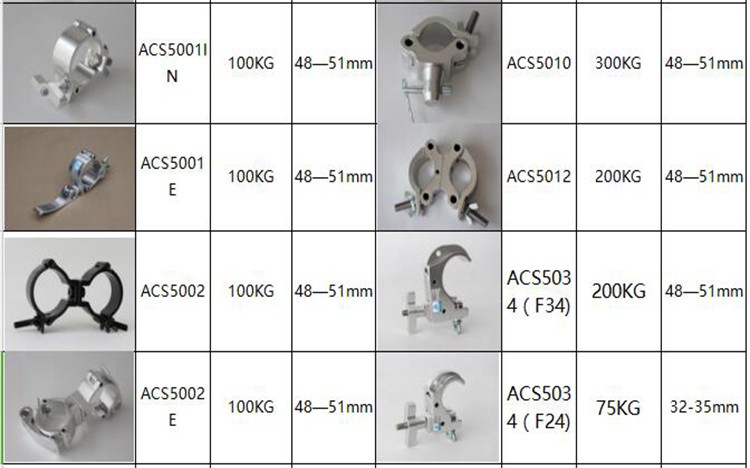 Heavy duty 35mm 50mm Aluminum Lighting Truss Clamp