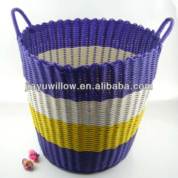 Colored Plastic rattan laundry basket