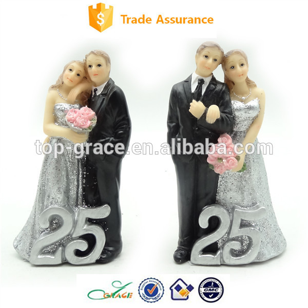 2015 wedding supplies 25 years silver wedding cake topper