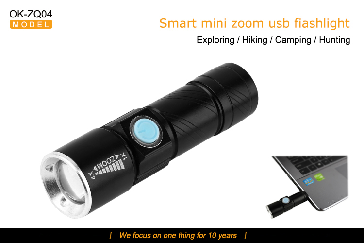 Hot Sale Powerful LED Zoom Rechargeable Linternas LED Flashlight USB