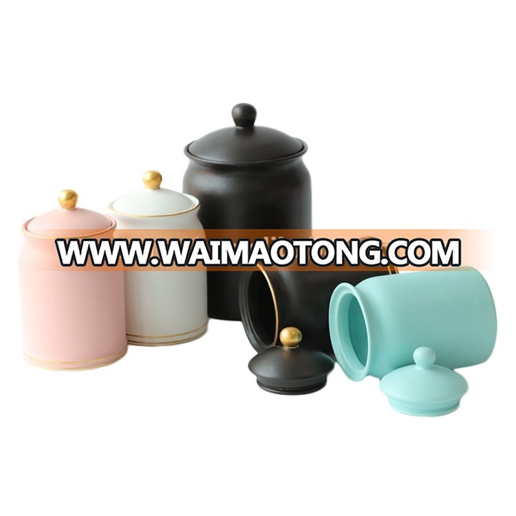 Food Use and Ceramic Material Wholesale Cheap Ceramic Storage Jar With Different Lids