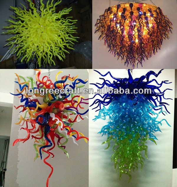 Modern Large Handmade LED Blown Murano Glass Chandelier Lighting for Hotel