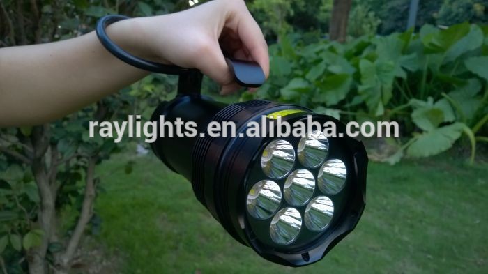 7 x T6 LED Professional scuba diving equipment 120m rechargeable led underwater lighting / scuba diving flashlight torch