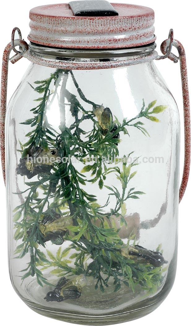 funny firefly solar mason jar with 5LED