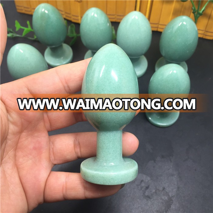 natural green aventurine crystal yoni egg butt plug for female masturbation