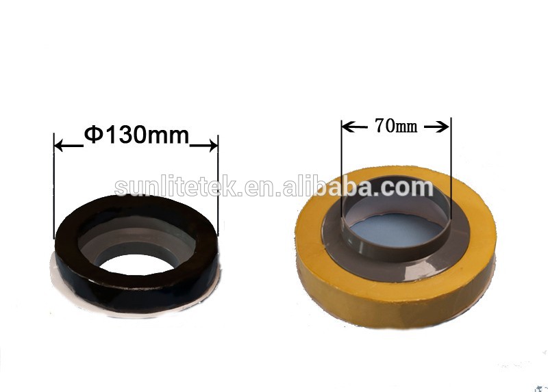 Non-wax toilet ring between the bowl and drain sealing ring