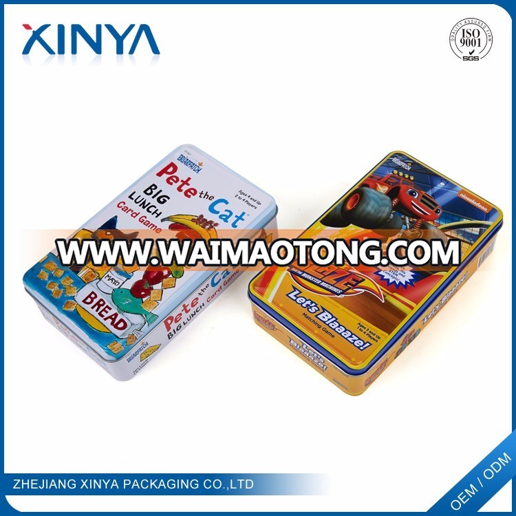 XINYA Wholesale Custom Printing Logo Cartoon Metal Kids Toy Tin Can Made In China