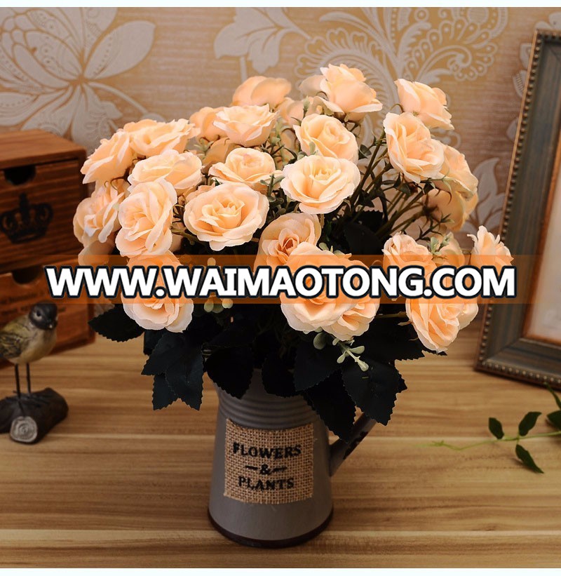 Factory 6 branches 12 heads small rose home decoration artificial flower