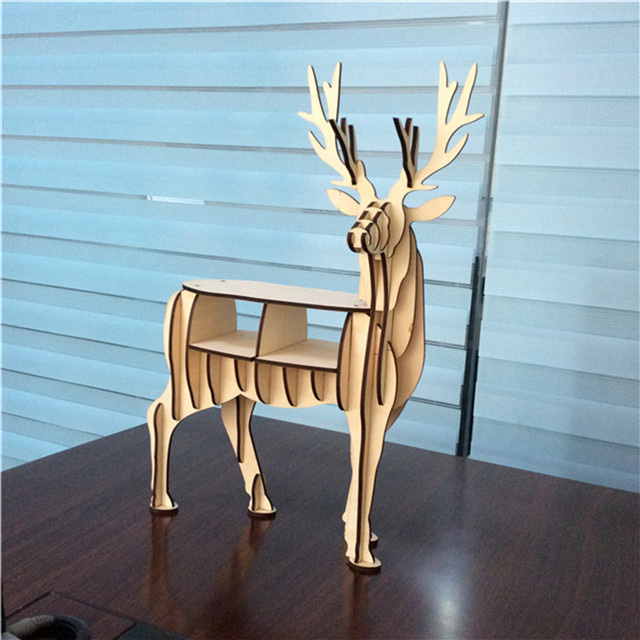 fancy wood deer office table decoration