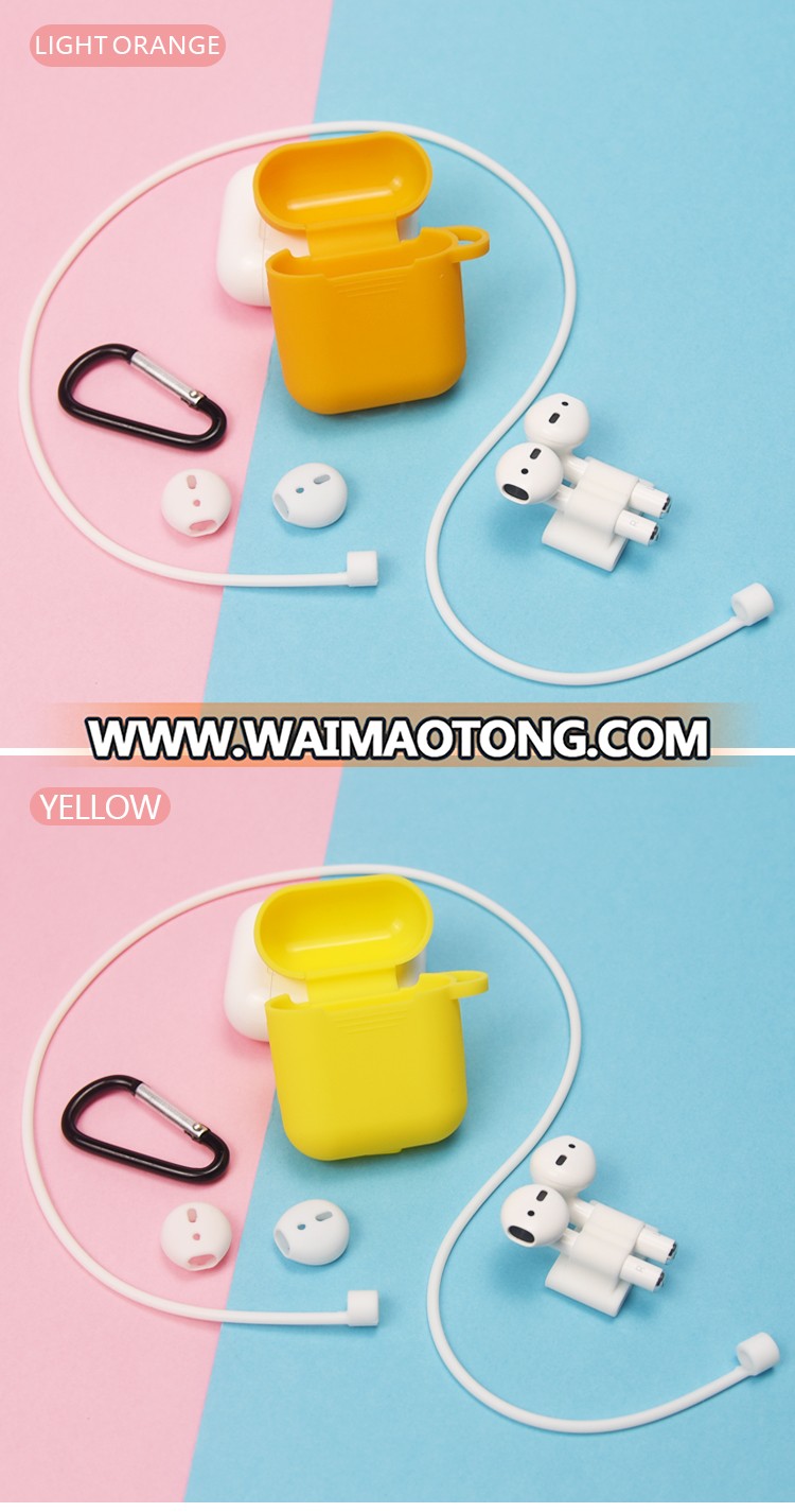 5 pcs/set Silicone Cover Protection Case for AirPod Earphone Box Case Shockproof Anti-lost Sports Accessories for Airpod