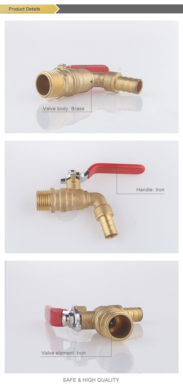 Cheap wholesale small switch 1/2 inch outdoor faucet water tap bibcock brass cock valve