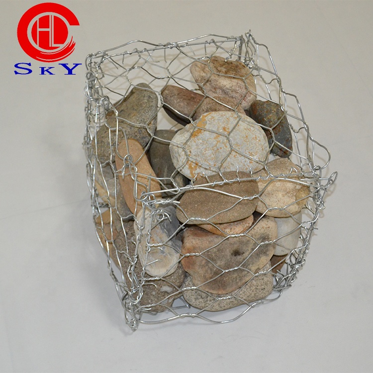 Gabion wire mesh box stone baskets galvanized hexagonal mesh