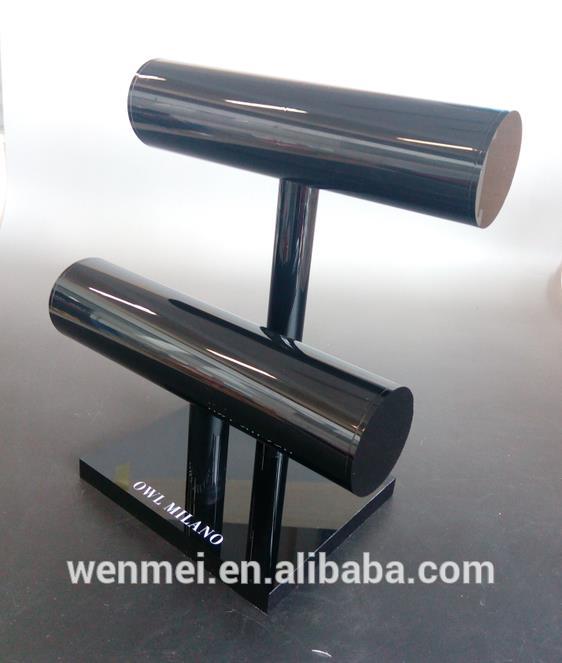 Black acrylic T- bar bracelet display stand