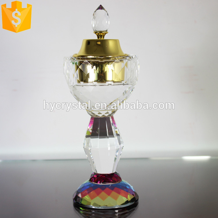 arabic copper decorative crystal incense glass perfume burner