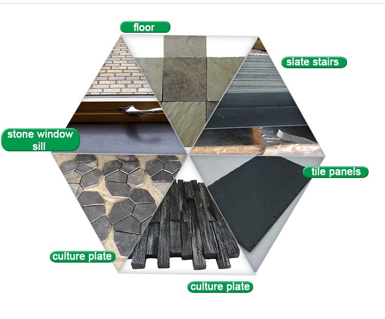 hot sale natural black slate mushroom wall stone cladding designs