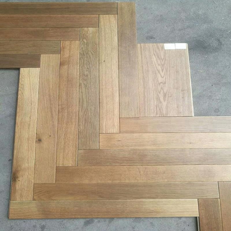 Smoked oak fishbone natural color engineered wood flooring for sale