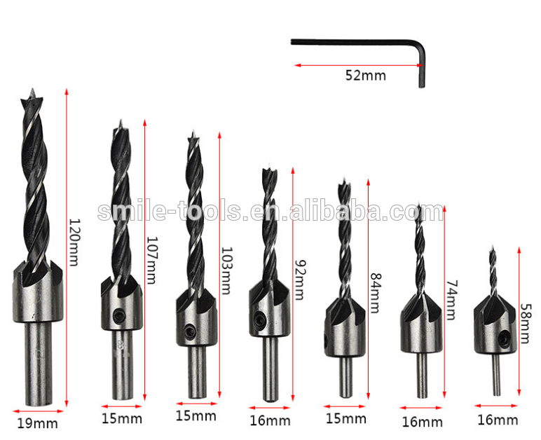 HSS Drill Adjustable Carpentry Reamer Countersink Drill Bit