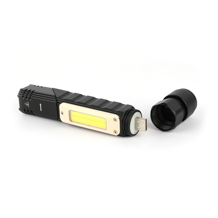 Aluminum Alloy Rotate 360 Degrees Multi-function Super Bright Magnetic Rechargeable Portable LED Torch Flashlight Custom Logo