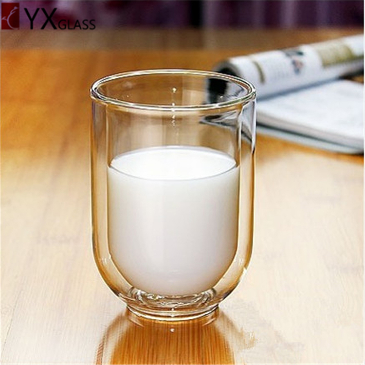 250ml heat-resistant double wall glass cups