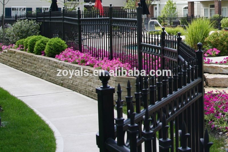 High quality fence panels aluminum waterproof welded powder coated black aluminum garden fences