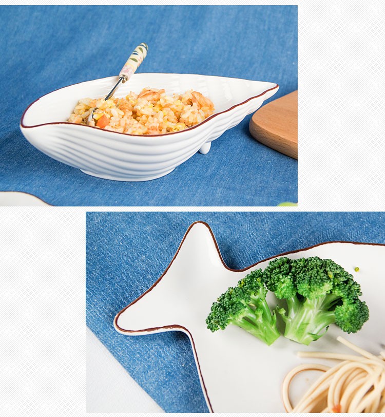 New product dinnerware porcelain dinner dish fish shape ceramic plate