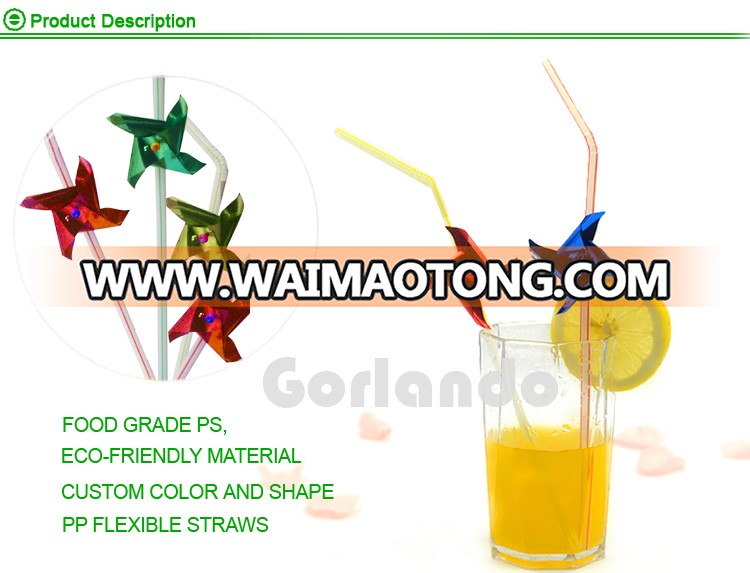 party mini windmill decorative cocktail plastic straws for drink