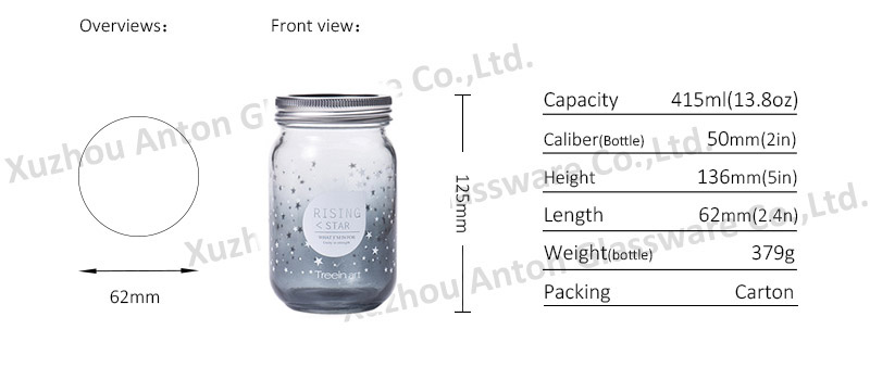 Wholesale Engraving glass bottle mason jars with lid wine