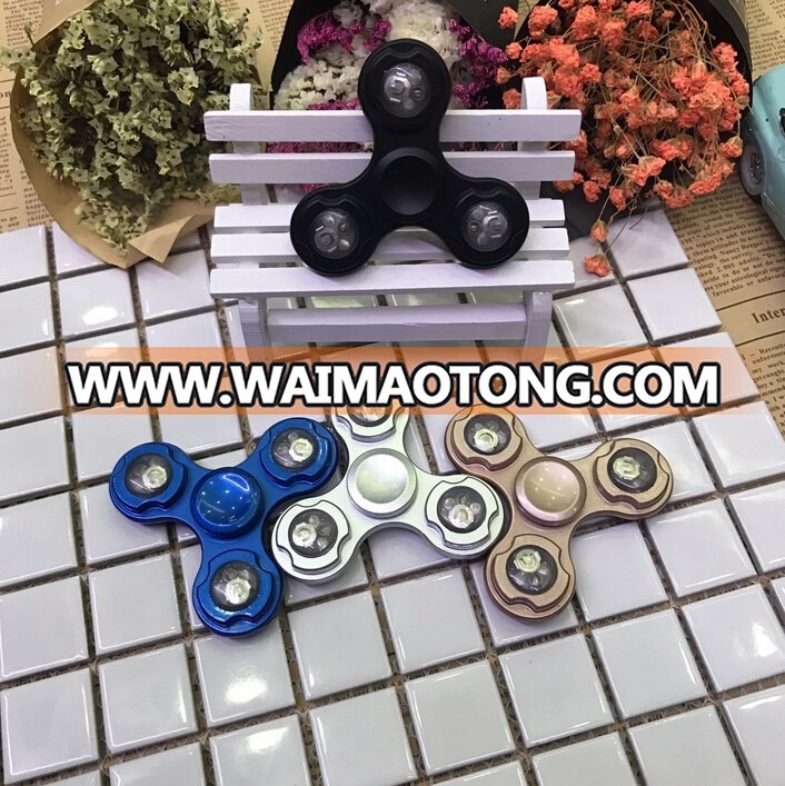 Shenzhen factory price LED aluminum fidget spinner with 608 hybrid ceramic bearings LED Hand spinner