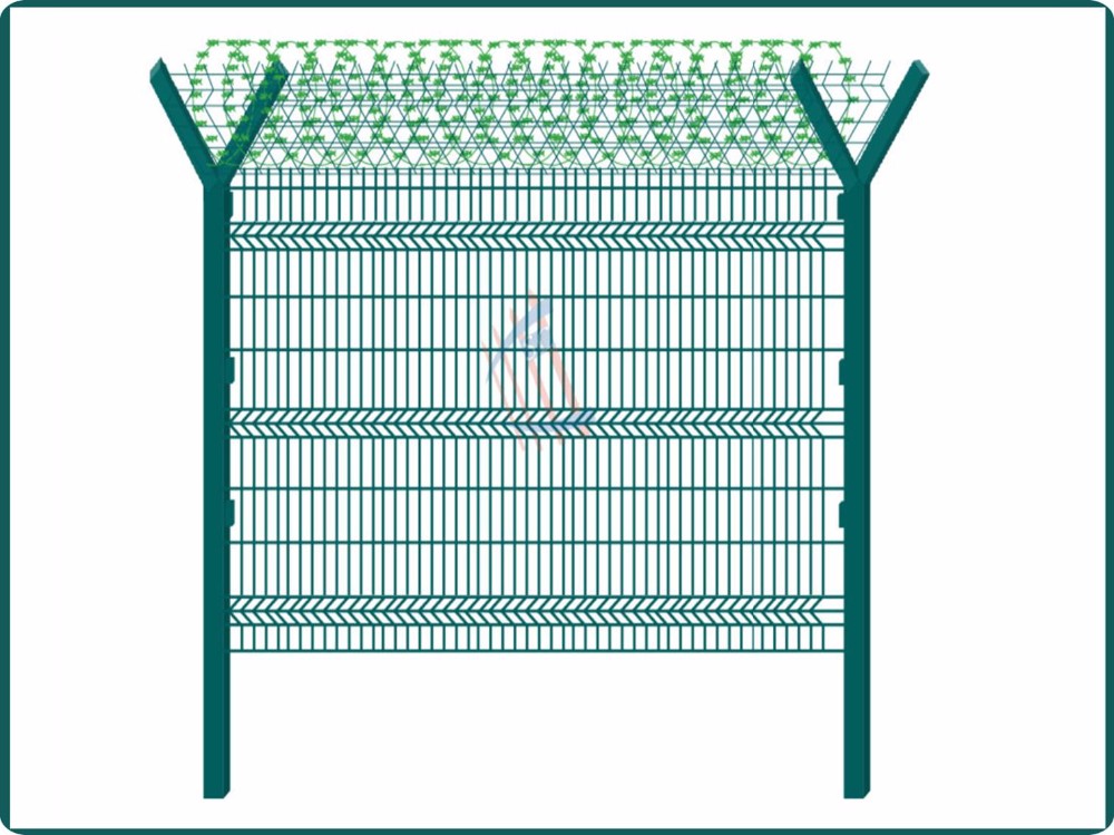 Direct Factory Free Sample 2m by 2.5m High Quality Y post fence, Razor Barbed wire fence, Airport Fence