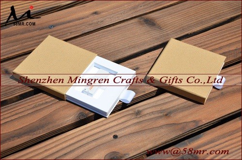 Wholesale Empty Kraft Special Paper Wedding USB Flash Drive Packaging Storage Gift Box