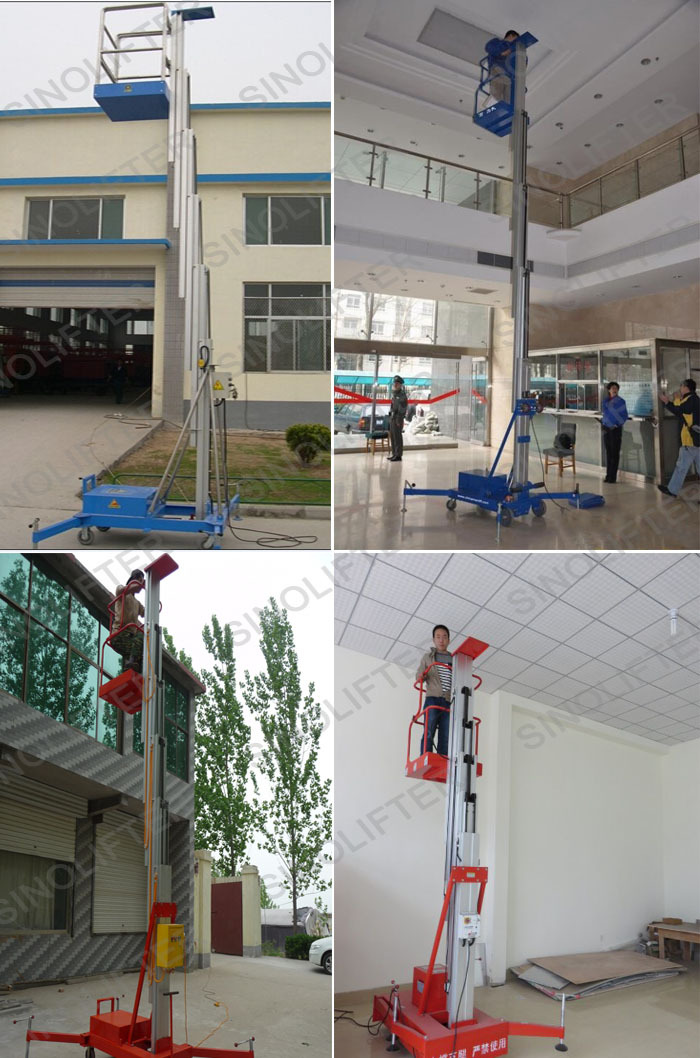 CE certification aluminum allow one man small vertical lift for hot sale