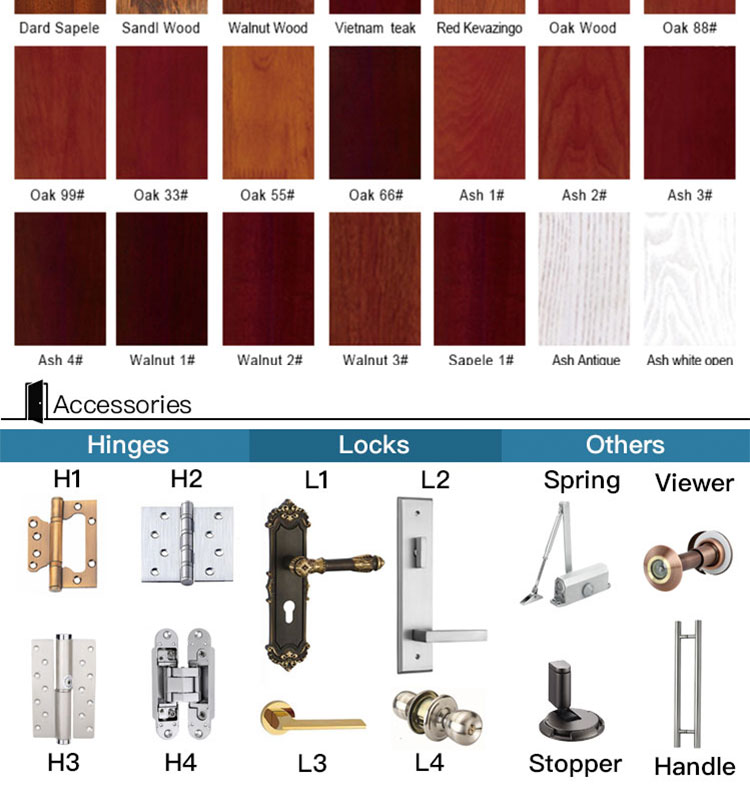 Foshan Prettywood New Design Italy Natural Wholesale Wooden Door Catalogues