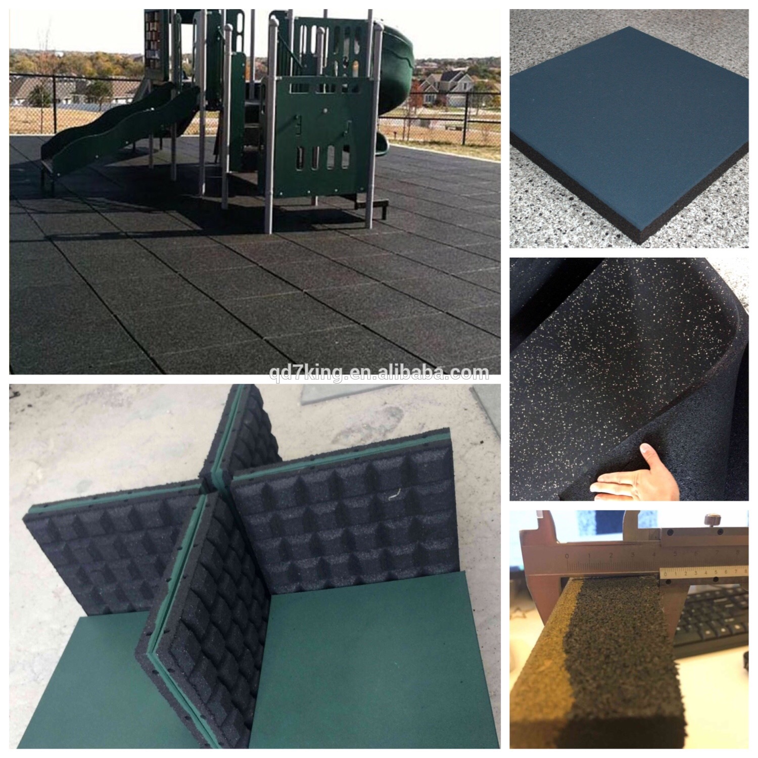 QD 7king China Manufacturer outdoor tiles rubber flooring for gym rubber mat